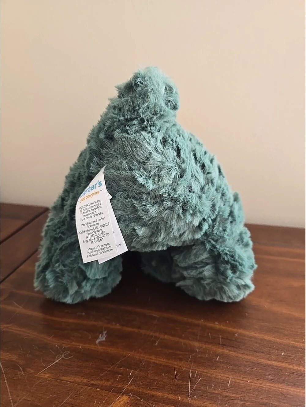 Carters Just One You Dinosaur Triceratops Plush Dark Green Blue Lovey 68474 9”